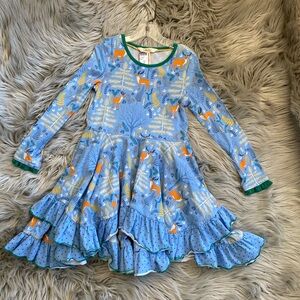 Matilda Jane Blue Dress with Orange Deer Print